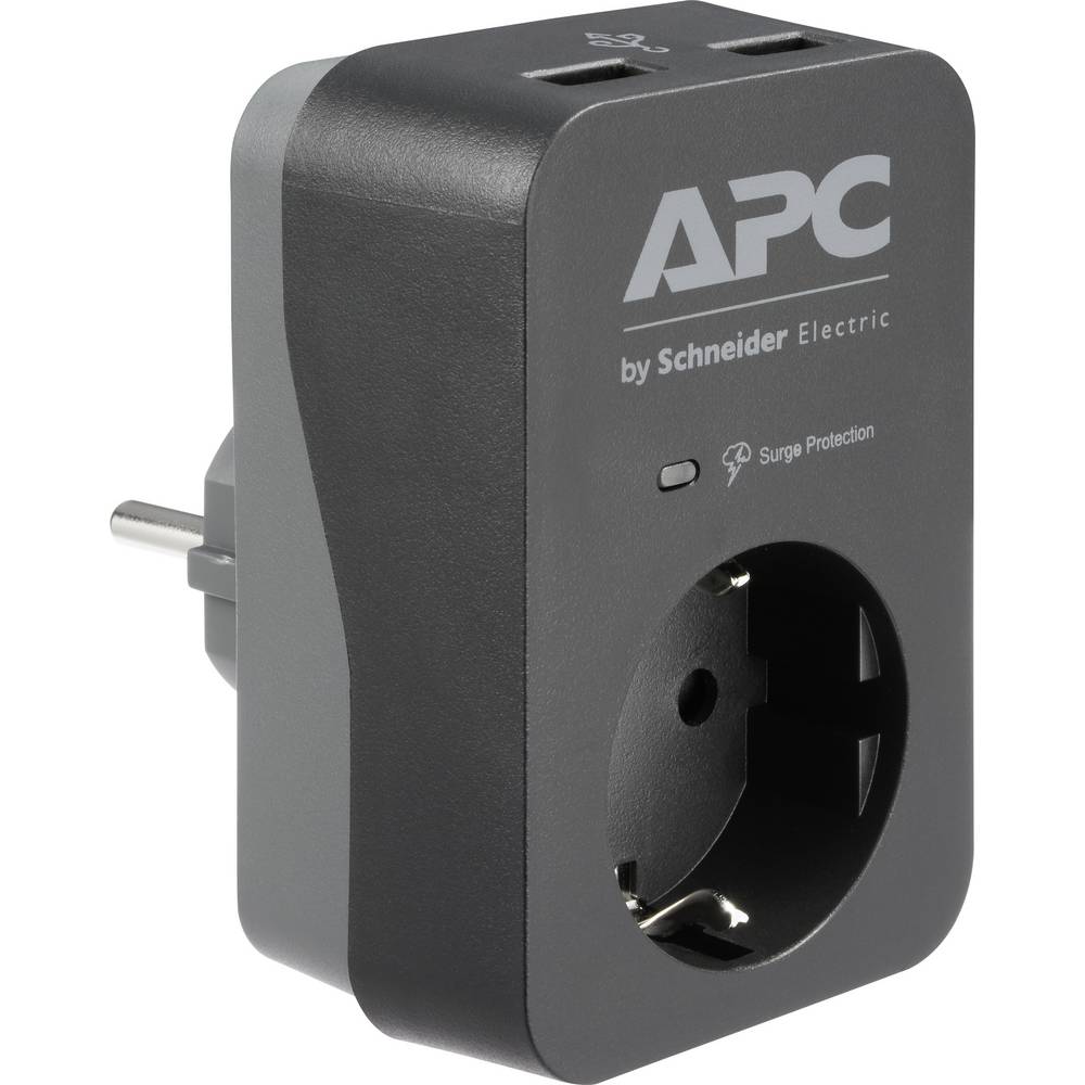 APC PRISE PROTECTRICE EUR x1 + CHARGEUR USB x2 (PME1WU2B-GR)
