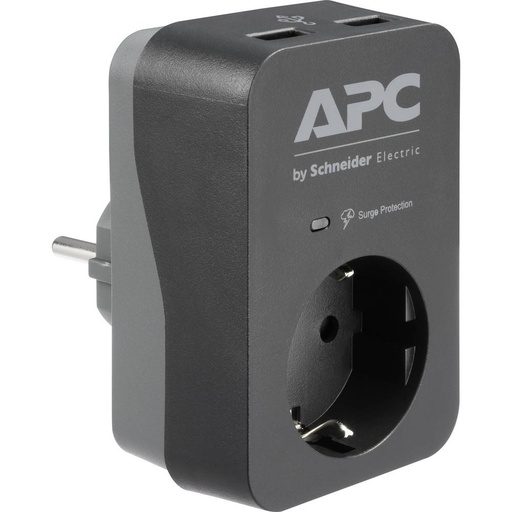 [SCP2301] APC PRISE PROTECTRICE EUR x1 + CHARGEUR USB x2 (PME1WU2B-GR)